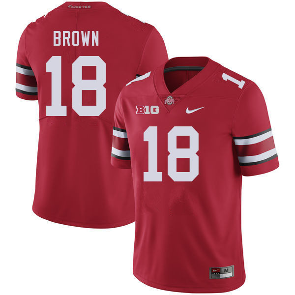 #18 Jyaire Brown Ohio State Buckeyes Jerseys Football Stitched-Red